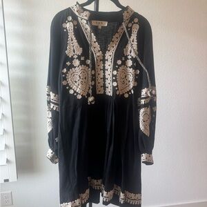 Sea New York Black and Cream Long Sleeve Dress